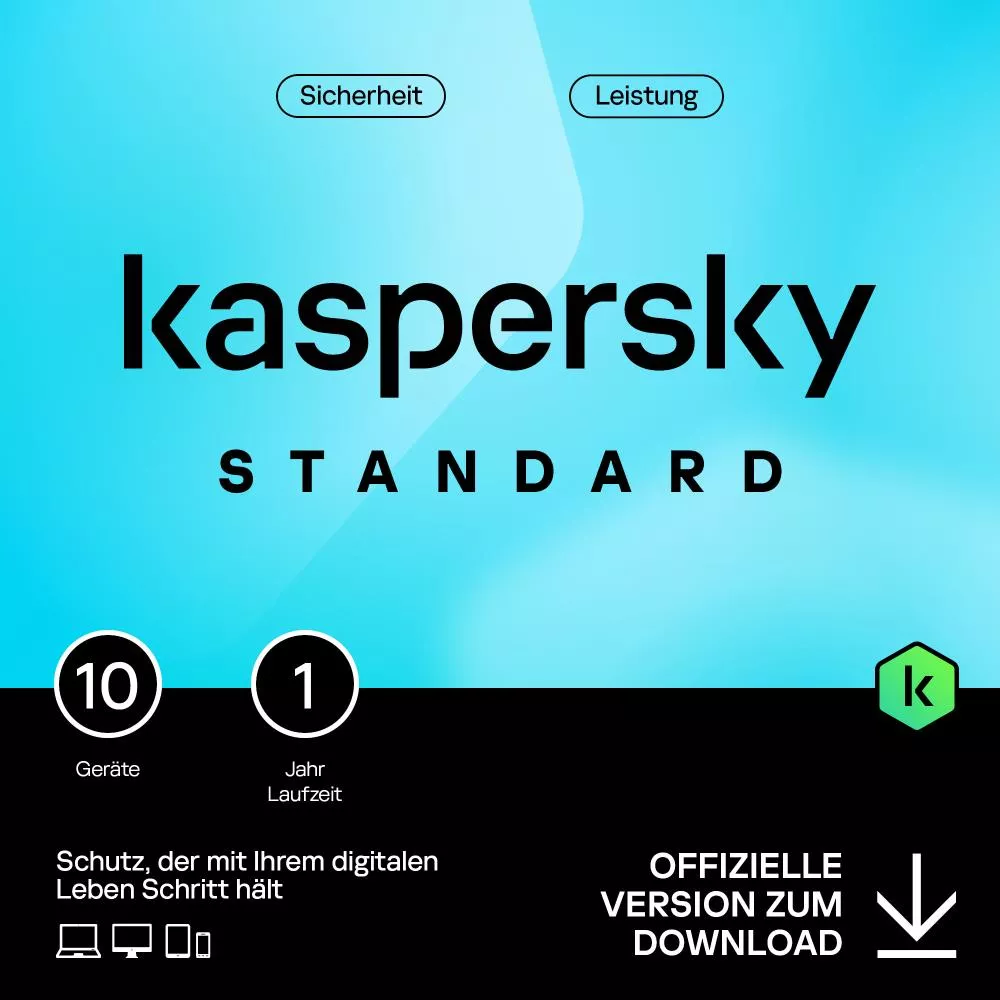 Kaspersky Standard (10 Devices - 1 Year) DACH ESD, refurbished Computer