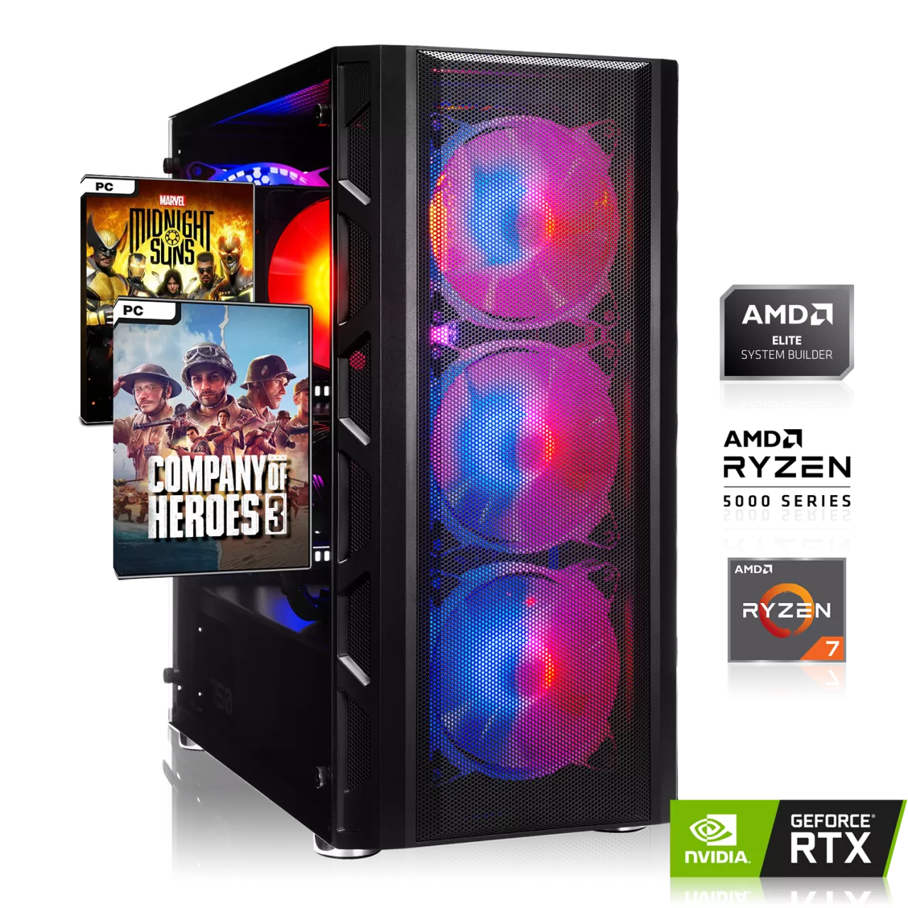 HIGH END GAMING PC | AMD Ryzen 7 5800X 8x3.80GHz | 16GB DDR4 | RTX 3070 8GB | 500GB M.2 SSD + 2TB HDD