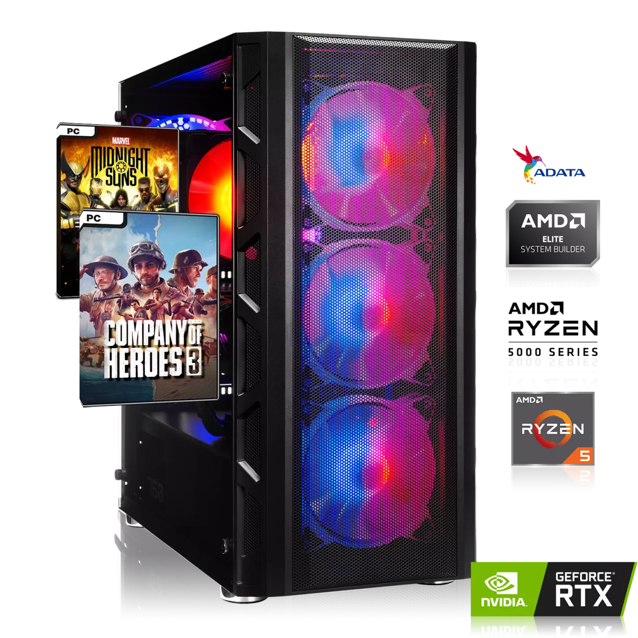 GAMING PC | AMD Ryzen 5 5600X 6x3.70GHz | 16GB DDR4 | RX 7600 8GB | 512GB M.2 SSD