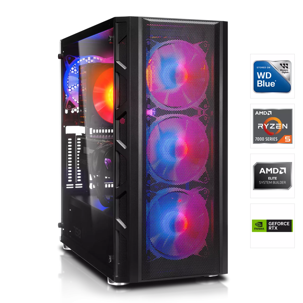 GAMING PC | AMD Ryzen 5 7500F 6x3.70GHz | 16GB DDR5 | RTX 4070 Super 12GB DLSS 3 | 1TB M.2 SSD
